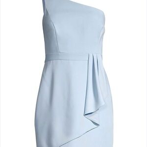 BCBGMaxAzria One-Shoulder Light Blue Dress